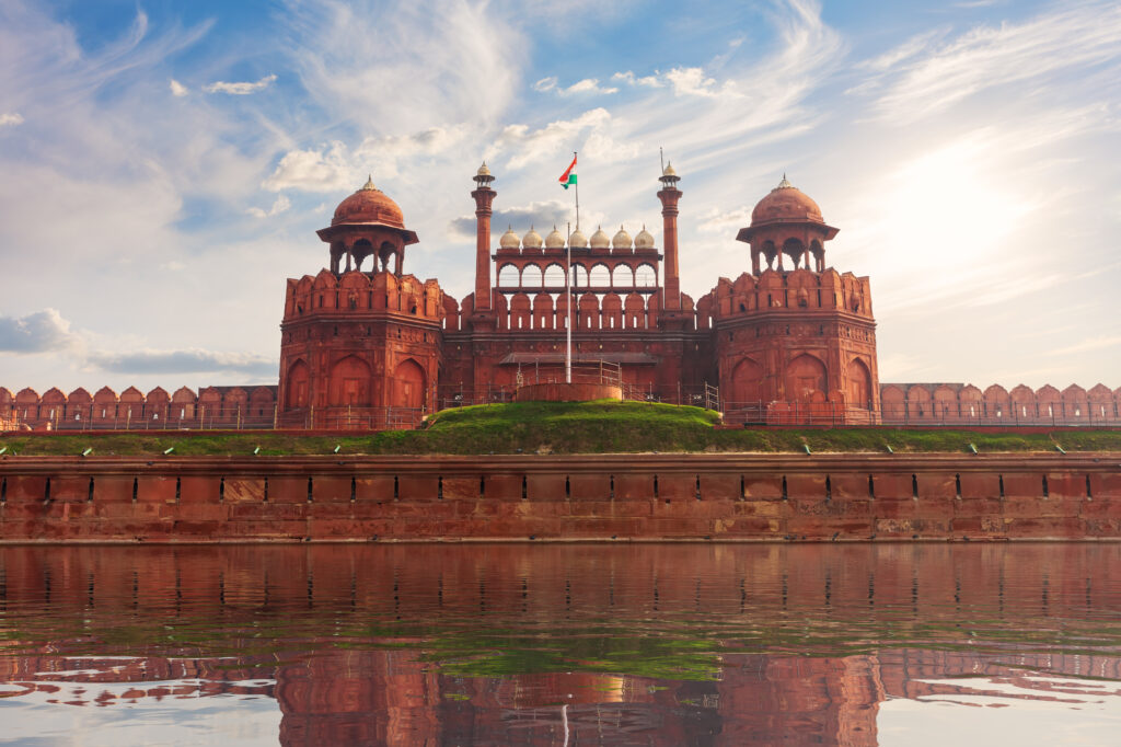 Red Fort in Delhi, a UNESCO World Heritage site included in the one day Delhi tour package.