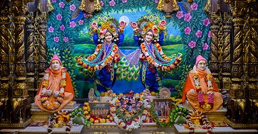 ISKCON Temple in Vrindavan, also known as Krishna Balaram Mandir, a famous spiritual attraction.