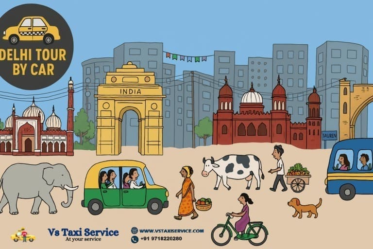 Private AC car for Delhi one day tour