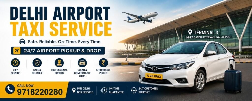 Delhi Airport Taxi Service – Affordable, Safe & 24/7 Airport Cab Booking with airport pickup and drop across Delhi NCR