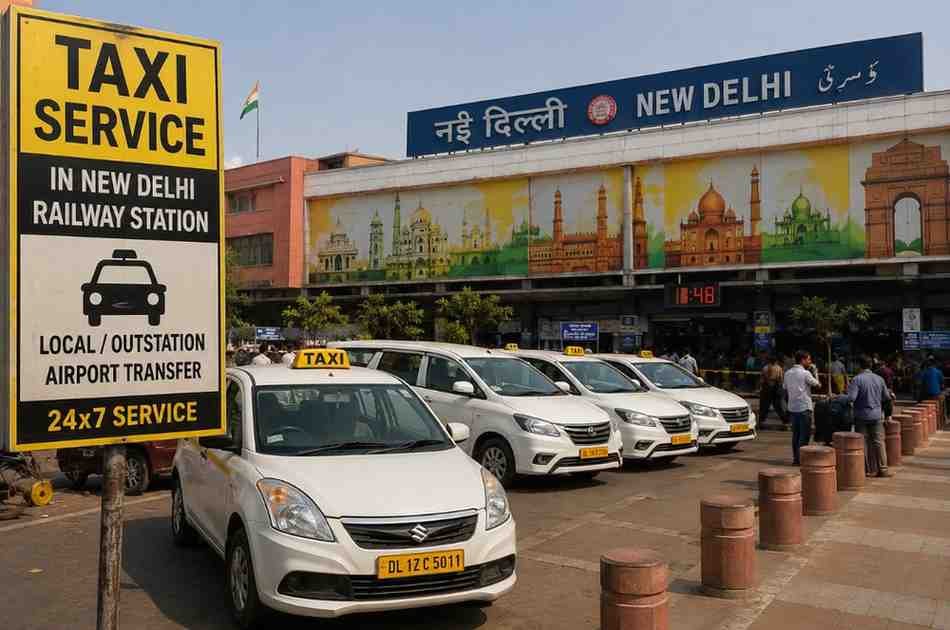 Taxi Service in New Delhi Railway Station with reliable cab booking for local sightseeing, airport transfer, and outstation travel.