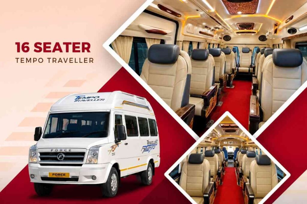 AC 16 Seater Tempo Traveller rental in Delhi with professional driver