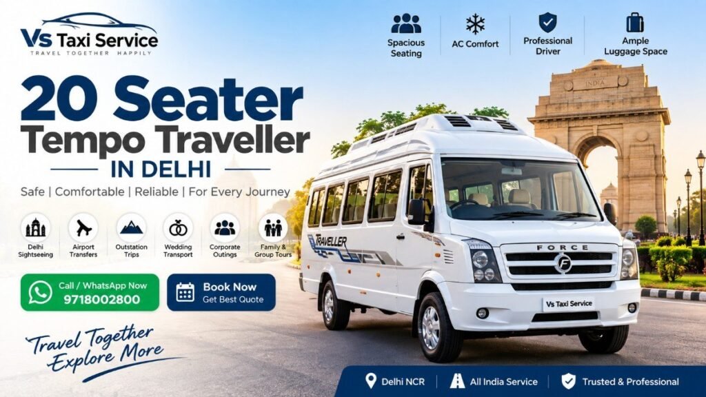 20 Seater Tempo Traveller in Delhi by Vs Taxi Service
